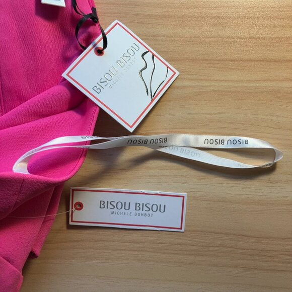 Bisou Bisou Michele Bohbot Neon Pink Dress Sz 14 NWT - Picture 4 of 7